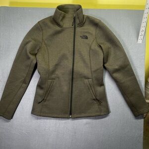 The North Face Halde Asymmetrical Zipper Jacket Coat Womens S Green Cute 1016